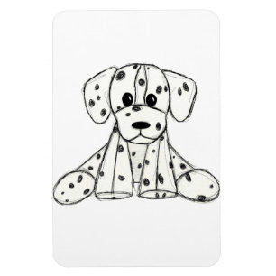 Dalmatian stuffed dog drawing outline simple black magnet