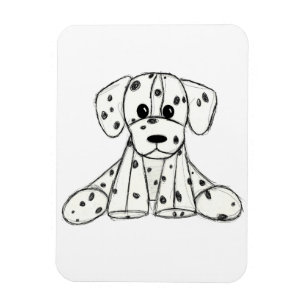 Dalmatian stuffed dog drawing outline simple black magnet