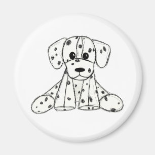 Dalmatian stuffed dog drawing outline simple black magnet