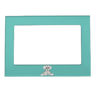 Dalmatian stuffed dog drawing outline simple black magnetic frame