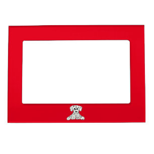 Dalmatian stuffed dog drawing outline simple black magnetic frame