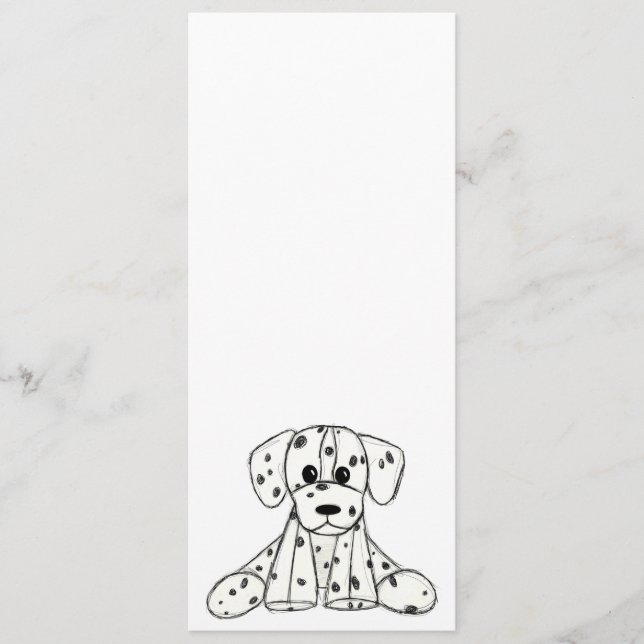 Dalmatian stuffed dog drawing outline simple black menu (Front)