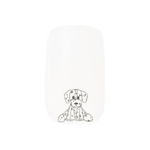Dalmatian stuffed dog drawing outline simple black minx nail art