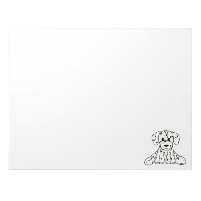 Dalmatian stuffed dog drawing outline simple black notepad (Front)