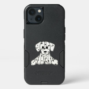 Dalmatian stuffed dog drawing outline simple black iPhone 13 case