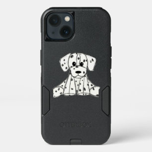 Dalmatian stuffed dog drawing outline simple black iPhone 13 case
