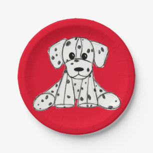 Dalmatian stuffed dog drawing outline simple black paper plates