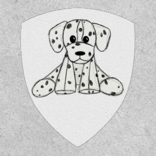 Dalmatian stuffed dog drawing outline simple black patch