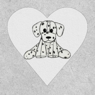 Dalmatian stuffed dog drawing outline simple black patch