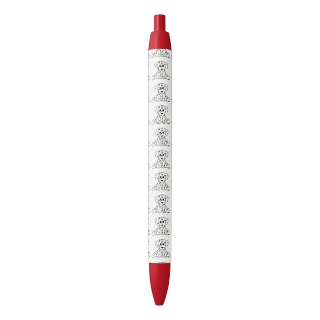 Dalmatian stuffed dog drawing outline simple black pen (Front Vertical)
