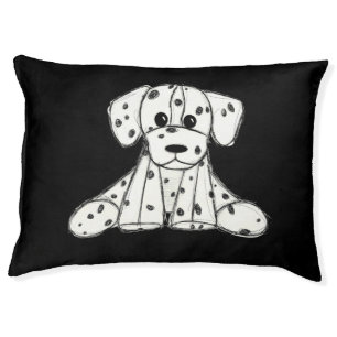 Dalmatian stuffed dog drawing outline simple black pet bed