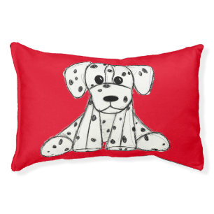 Dalmatian stuffed dog drawing outline simple black pet bed
