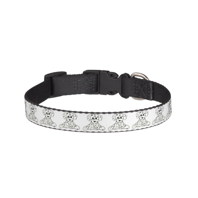 Dalmatian stuffed dog drawing outline simple black pet collar (Front)