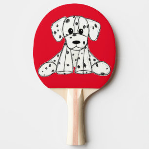 Dalmatian stuffed dog drawing outline simple black ping pong paddle