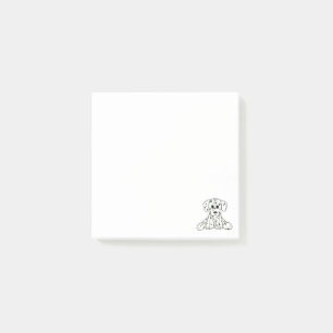 Dalmatian stuffed dog drawing outline simple black post-it notes
