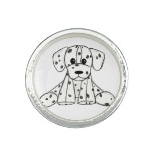 Dalmatian stuffed dog drawing outline simple black ring