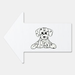 Dalmatian stuffed dog drawing outline simple black sign