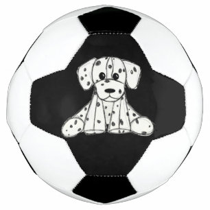 Dalmatian stuffed dog drawing outline simple black soccer ball