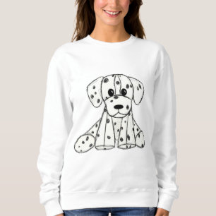 Dalmatian stuffed dog drawing outline simple black sweatshirt
