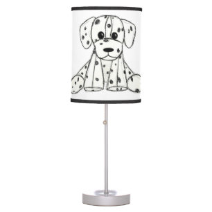 Dalmatian stuffed dog drawing outline simple black table lamp
