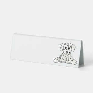 Dalmatian stuffed dog drawing outline simple black table tent