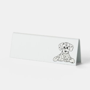 Dalmatian stuffed dog drawing outline simple black table tent