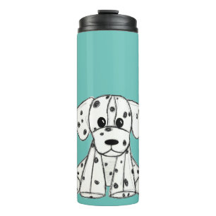 Dalmatian stuffed dog drawing outline simple black thermal tumbler