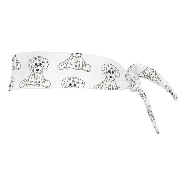 Dalmatian stuffed dog drawing outline simple black tie headband (Rotate 90)