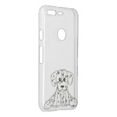 Dalmatian stuffed dog drawing outline simple black uncommon google pixel case (Back/Right)