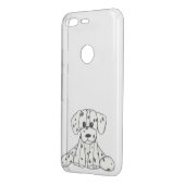 Dalmatian stuffed dog drawing outline simple black uncommon google pixel case (Back/Left)