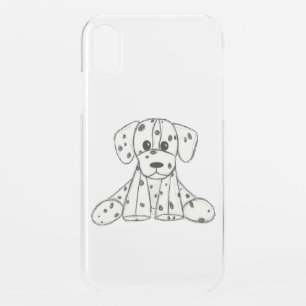 Dalmatian stuffed dog drawing outline simple black iPhone XR case