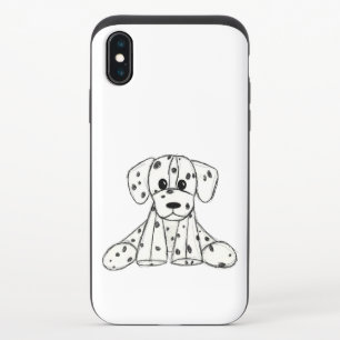 Dalmatian stuffed dog drawing outline simple black iPhone x slider case