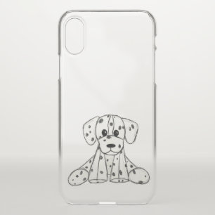 Dalmatian stuffed dog drawing outline simple black iPhone x case