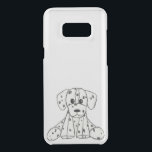 Dalmatian stuffed dog drawing outline simple black uncommon samsung galaxy s8  case<br><div class="desc">Based on a stuffed dog I had as a kid this adorable Dalmatian is too cute! Perfect for the dog / Dalmatian lover. Also great for kids!</div>