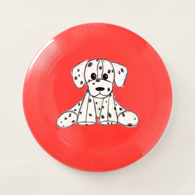 Dalmatian stuffed dog drawing outline simple black Wham-O frisbee (Front)