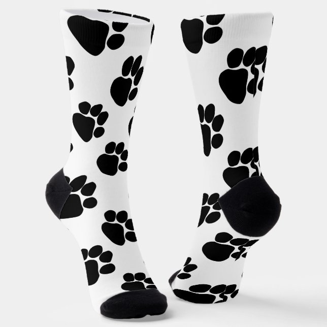 Dalmatian Style Dog Paws Fun Birthday Gift  Socks (Angled)