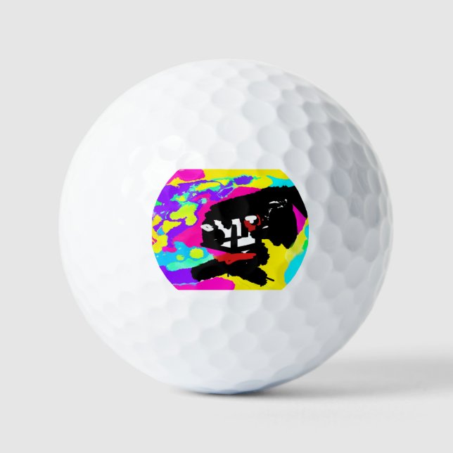 Dalmatian summer tie dry golf balls (Front)