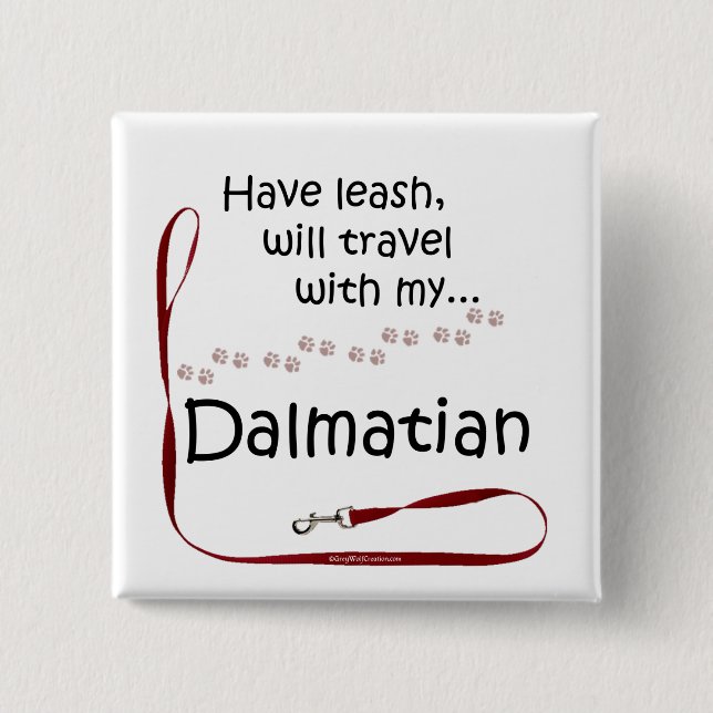 Dalmatian Travel Leash - Button (Front)