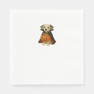 Dalmatian Trick-or-Treat Halloween Dog with Pumpki Napkins