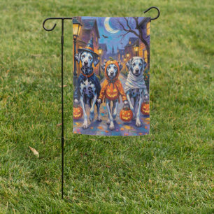 Dalmatian Trick-or-Treating Halloween Costumes Garden Flag