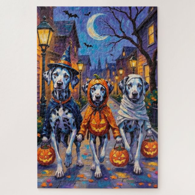 Dalmatian Trick-or-Treating Halloween Costumes Jigsaw Puzzle (Vertical)