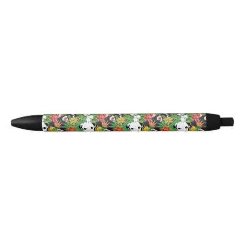 Dalmatian Tropical Floral Jungle Dog Dalmation Black Ink Pen