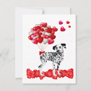 Dalmatian Valentines Day Outfit Heart Dog Lover Invitation