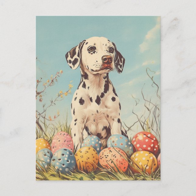 Dalmatian Vintage Easter Postcard (Front)
