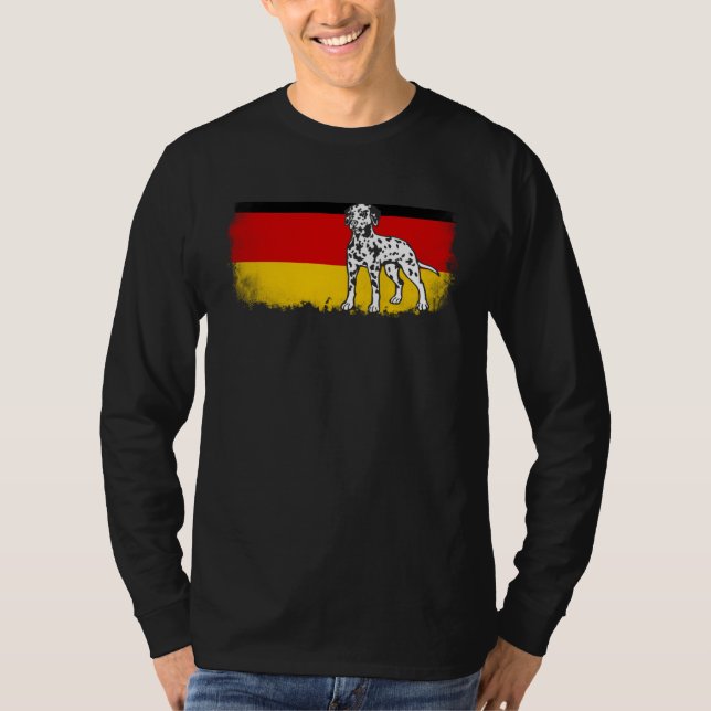 Dalmatian vintage German Germany flag dog T-Shirt (Front)