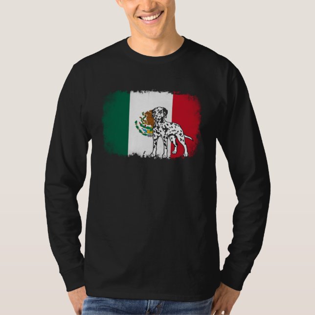 Dalmatian vintage Mexico Mexican flag dog T-Shirt (Front)