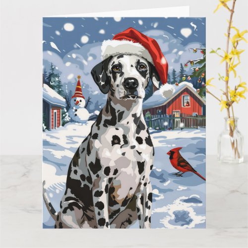 Dalmatian Winter Wonderland Christmas Joy Card