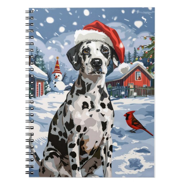 Dalmatian Winter Wonderland Christmas Joy Notebook (Front)
