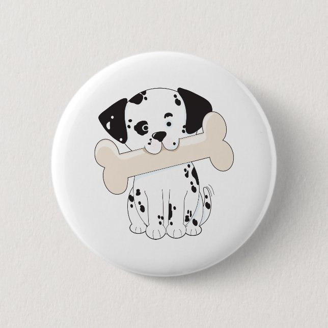 Dalmatian with Bone Button (Front)