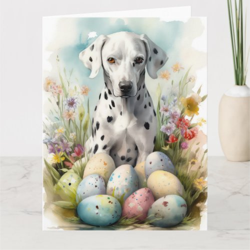 Dalmatian with Easter Eggs Card